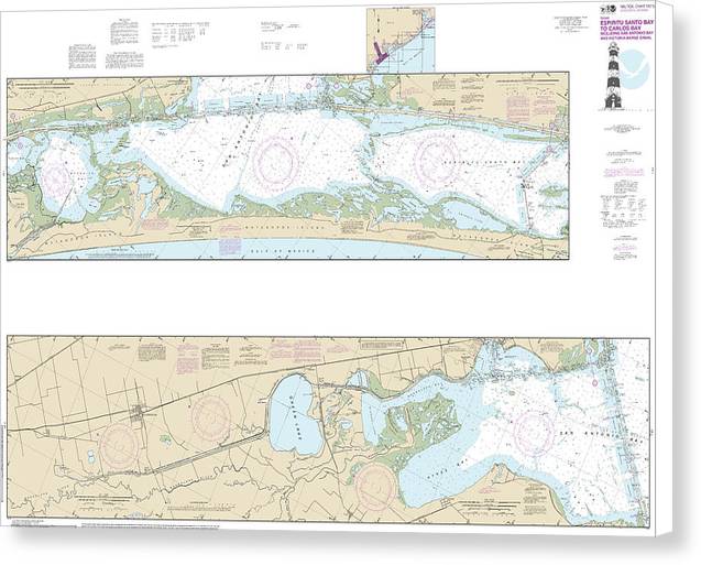 Nautical Chart-11315 Intracoastal Waterway Espiritu Santo Bay-carlos Bay Including San Antonio Bay-victoria Barge Canal - Canvas Print