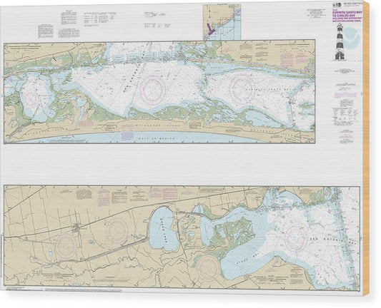 Nautical Chart-11315 Intracoastal Waterway Espiritu Santo Bay-Carlos Bay Including San Antonio Bay-Victoria Barge Canal Wood Print