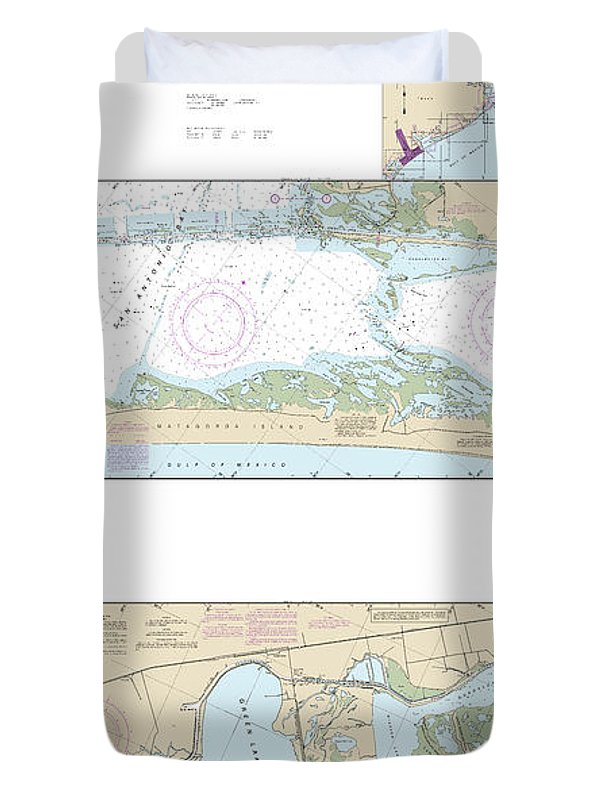 Nautical Chart-11315 Intracoastal Waterway Espiritu Santo Bay-carlos Bay Including San Antonio Bay-victoria Barge Canal - Duvet Cover