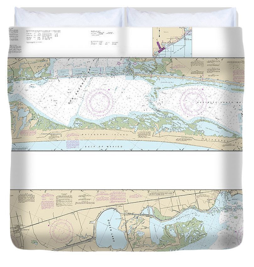 Nautical Chart 11315 Intracoastal Waterway Espiritu Santo Bay Carlos Bay Including San Antonio Bay Victoria Barge Canal Duvet Cover