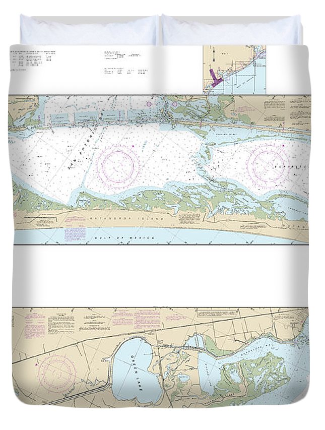 Nautical Chart-11315 Intracoastal Waterway Espiritu Santo Bay-carlos Bay Including San Antonio Bay-victoria Barge Canal - Duvet Cover