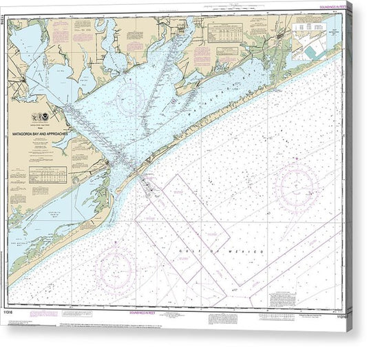 Nautical Chart-11316 Matagorda Bay-Approaches  Acrylic Print