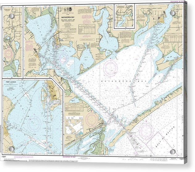 Nautical Chart-11317 Matagorda Bay Including Lavaca-tres Palacios Bays, Port Lavaca, Continuation-lavaca River, Continuation-tres Palacios Bay - Acrylic Print