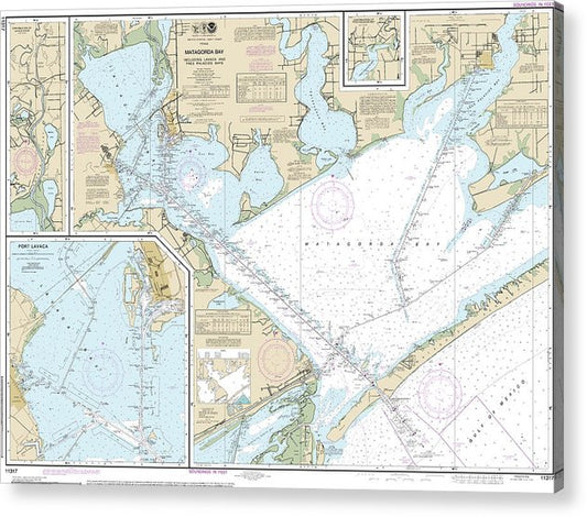 Nautical Chart-11317 Matagorda Bay Including Lavaca-Tres Palacios Bays, Port Lavaca, Continuation-Lavaca River, Continuation-Tres Palacios Bay  Acrylic Print