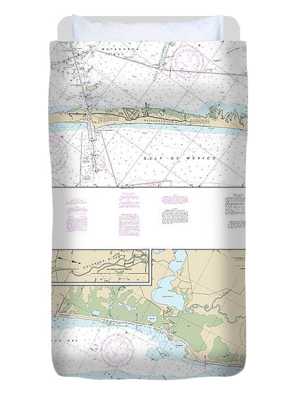Nautical Chart-11319 Intracoastal Waterway Cedar Lakes-espiritu Santo Bay - Duvet Cover