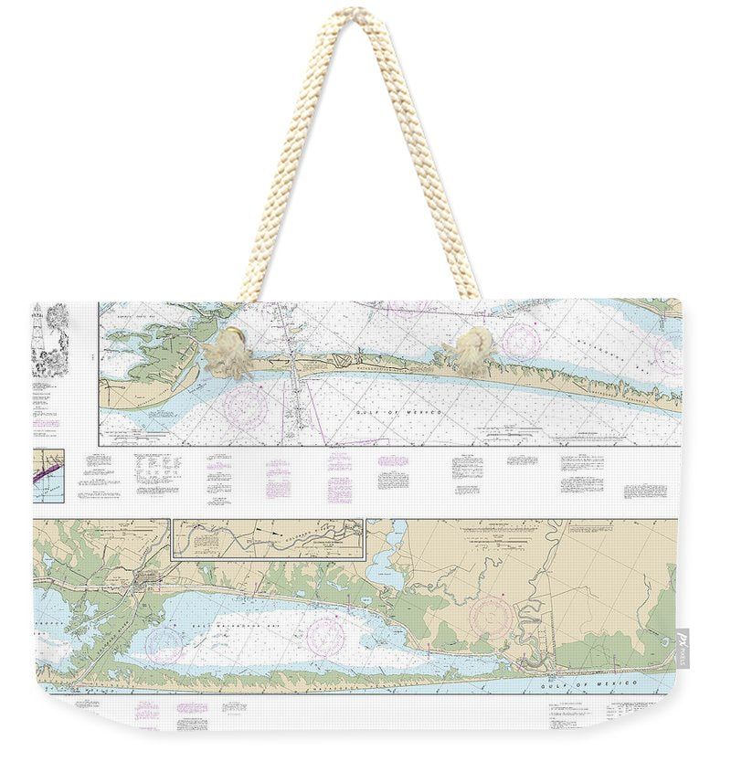 Nautical Chart-11319 Intracoastal Waterway Cedar Lakes-espiritu Santo Bay - Weekender Tote Bag