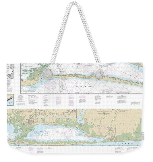Nautical Chart-11319 Intracoastal Waterway Cedar Lakes-espiritu Santo Bay - Weekender Tote Bag