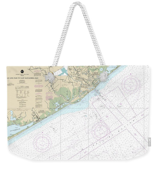 Nautical Chart-11321 San Luis Pass-east Matagorda Bay - Weekender Tote Bag