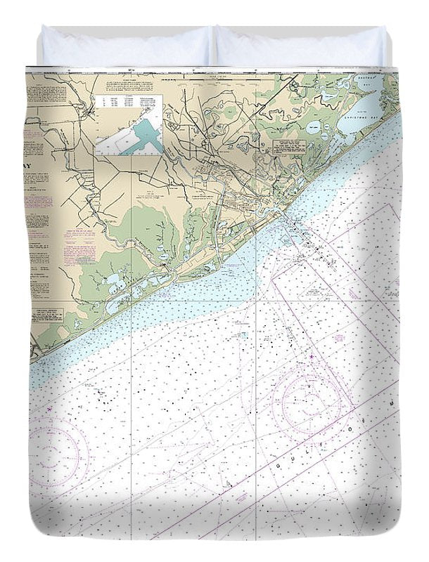 Nautical Chart-11321 San Luis Pass-east Matagorda Bay - Duvet Cover