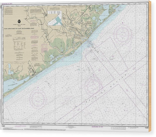 Nautical Chart-11321 San Luis Pass-East Matagorda Bay Wood Print