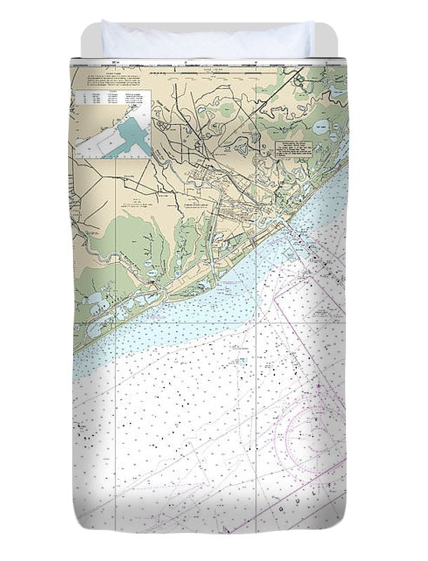 Nautical Chart-11321 San Luis Pass-east Matagorda Bay - Duvet Cover