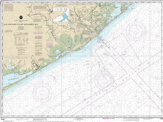 Nautical Chart 11321 San Luis Pass East Matagorda Bay Puzzle