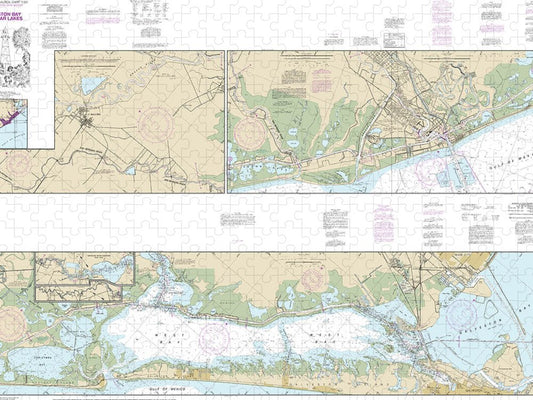 Nautical Chart 11322 Intracoastal Waterway Galveston Bay Cedar Lakes Puzzle