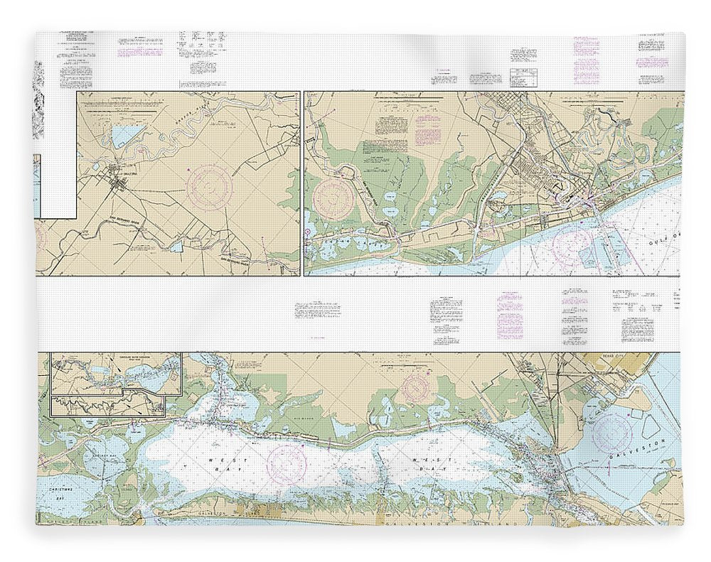 Nautical Chart-11322 Intracoastal Waterway Galveston Bay-cedar Lakes - Blanket