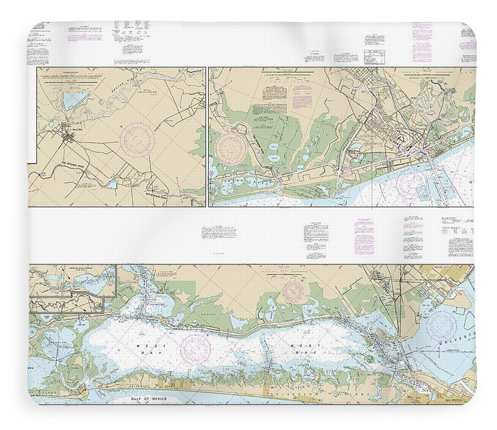 Nautical Chart-11322 Intracoastal Waterway Galveston Bay-cedar Lakes - Blanket