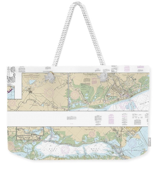 Nautical Chart-11322 Intracoastal Waterway Galveston Bay-cedar Lakes - Weekender Tote Bag