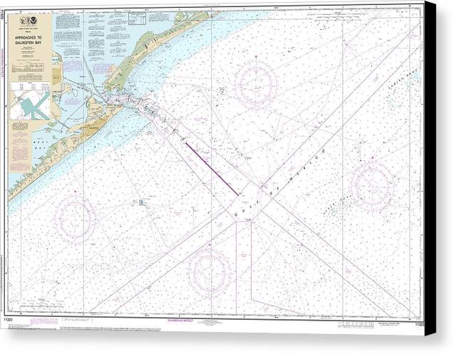 Nautical Chart-11323 Approaches-galveston Bay - Canvas Print