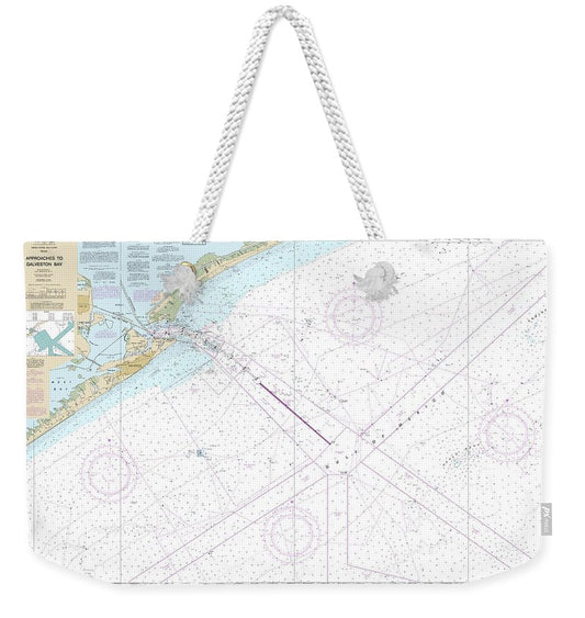 Nautical Chart-11323 Approaches-galveston Bay - Weekender Tote Bag