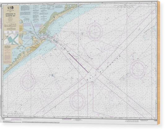 Nautical Chart-11323 Approaches-Galveston Bay Wood Print