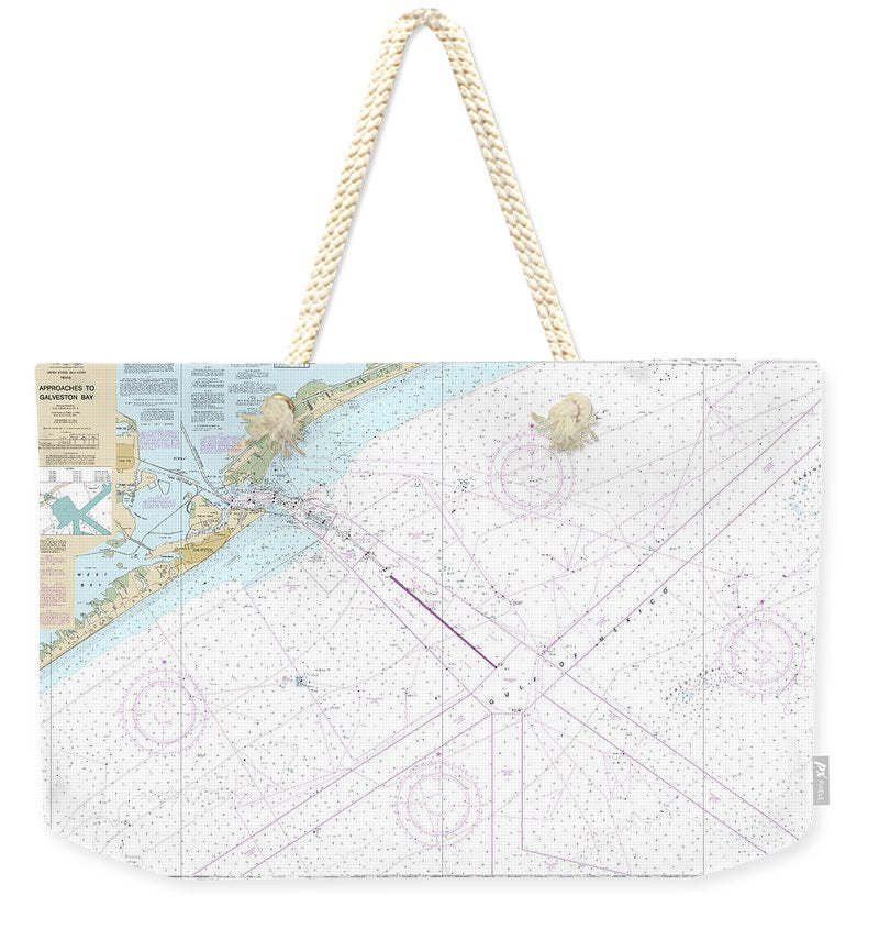 Nautical Chart-11323 Approaches-galveston Bay - Weekender Tote Bag