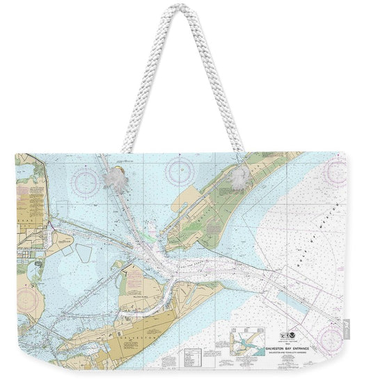 Nautical Chart-11324 Galveston Bay Entrance Galveston-texas City Harbors - Weekender Tote Bag