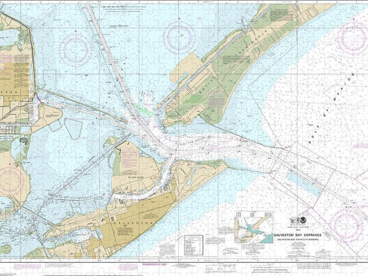 Nautical Chart 11324 Galveston Bay Entrance Galveston Texas City Harbors Puzzle