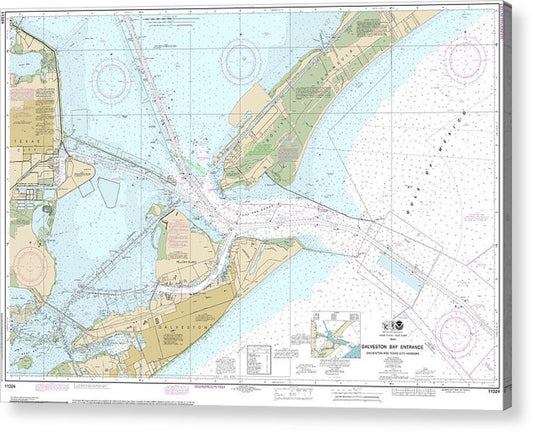 Nautical Chart-11324 Galveston Bay Entrance Galveston-Texas City Harbors  Acrylic Print