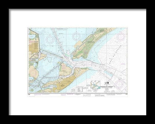 A beuatiful Framed Print of the Nautical Chart-11324 Galveston Bay Entrance Galveston-Texas City Harbors by SeaKoast