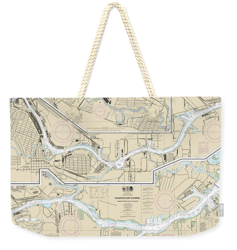 Nautical Chart-11325 Houston Ship Channel Carpenters Bayou-houston - Weekender Tote Bag