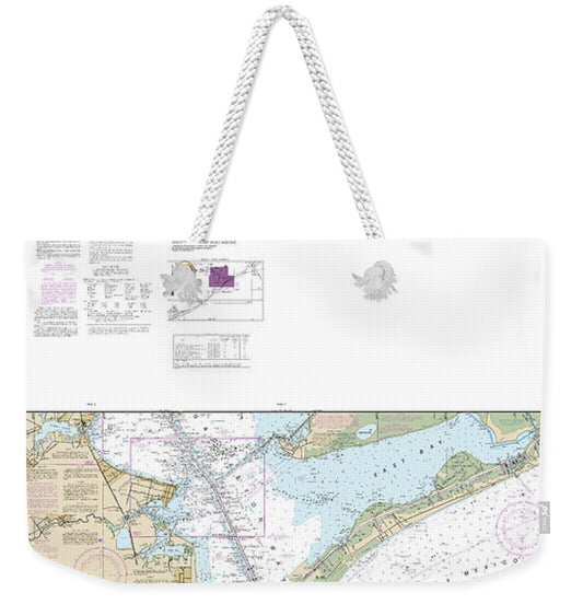 Nautical Chart-11326 Galveston Bay - Weekender Tote Bag
