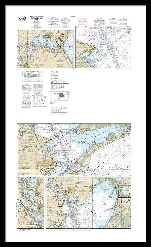 Nautical Chart-11326 Galveston Bay - Framed Print