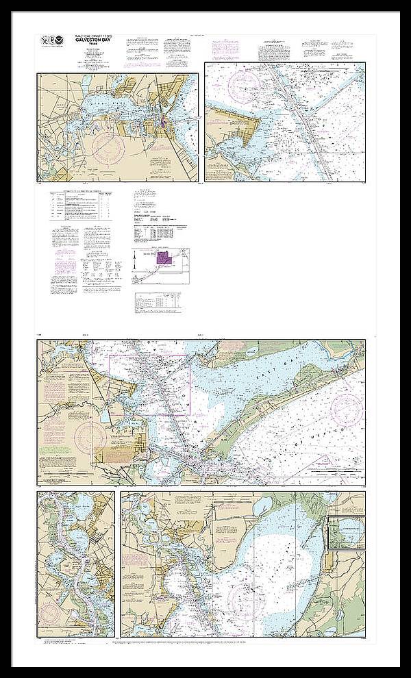 Nautical Chart-11326 Galveston Bay - Framed Print