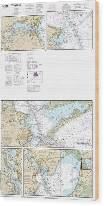 Nautical Chart-11326 Galveston Bay Wood Print