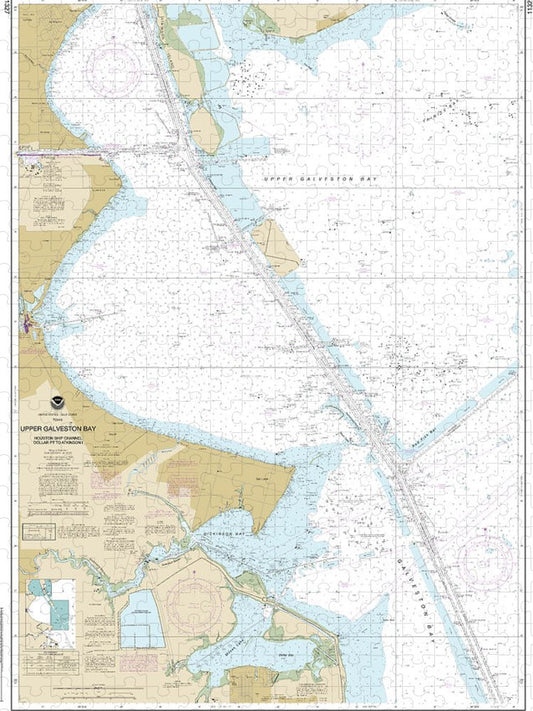 Nautical Chart 11327 Upper Galveston Bay Houston Ship Channel Dollar Pt Atkinson Puzzle
