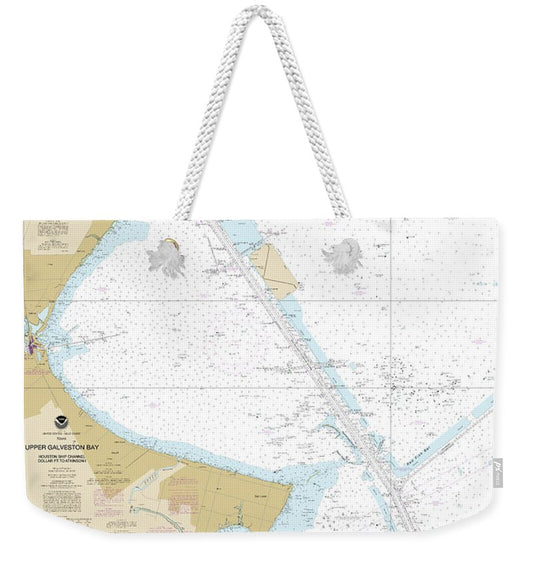 Nautical Chart-11327 Upper Galveston Bay-houston Ship Channel-dollar Pt-atkinson - Weekender Tote Bag