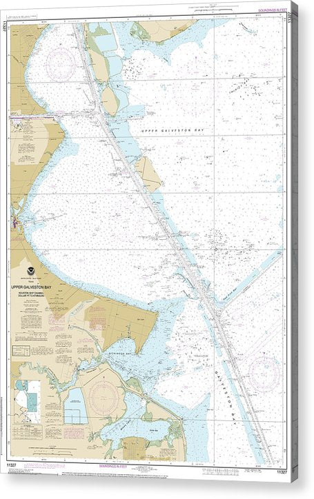 Nautical Chart-11327 Upper Galveston Bay-Houston Ship Channel-Dollar Pt-Atkinson  Acrylic Print