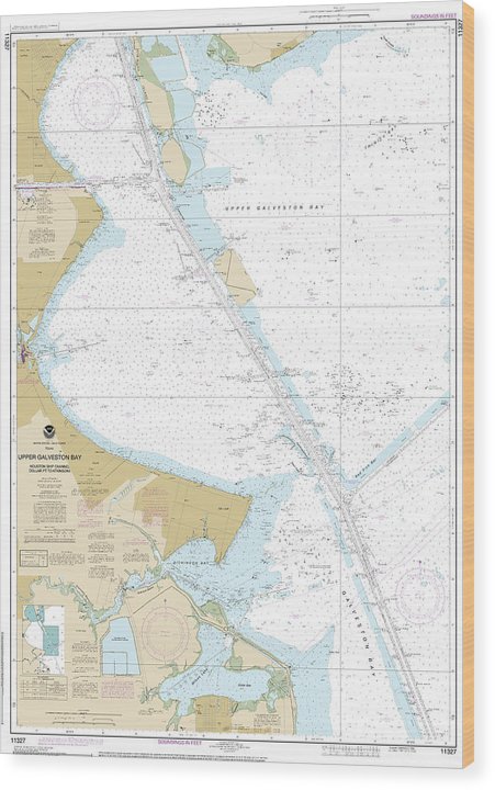 Nautical Chart-11327 Upper Galveston Bay-Houston Ship Channel-Dollar Pt-Atkinson Wood Print
