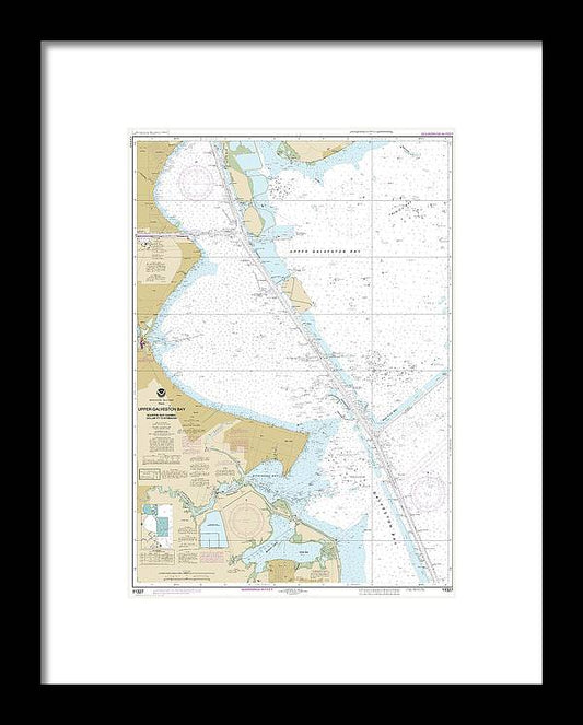 Nautical Chart-11327 Upper Galveston Bay-houston Ship Channel-dollar Pt-atkinson - Framed Print