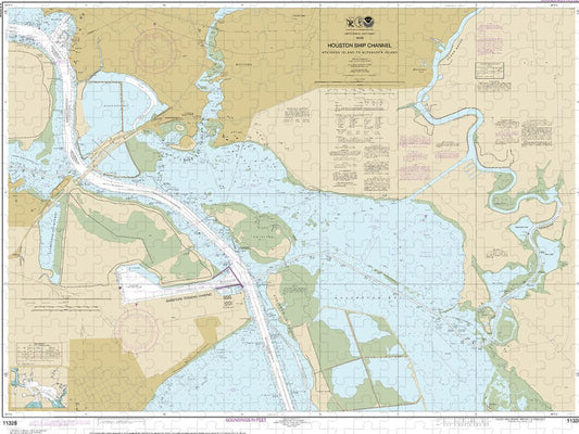 Nautical Chart 11328 Houston Ship Channel Atkinson Island Alexander Island Puzzle