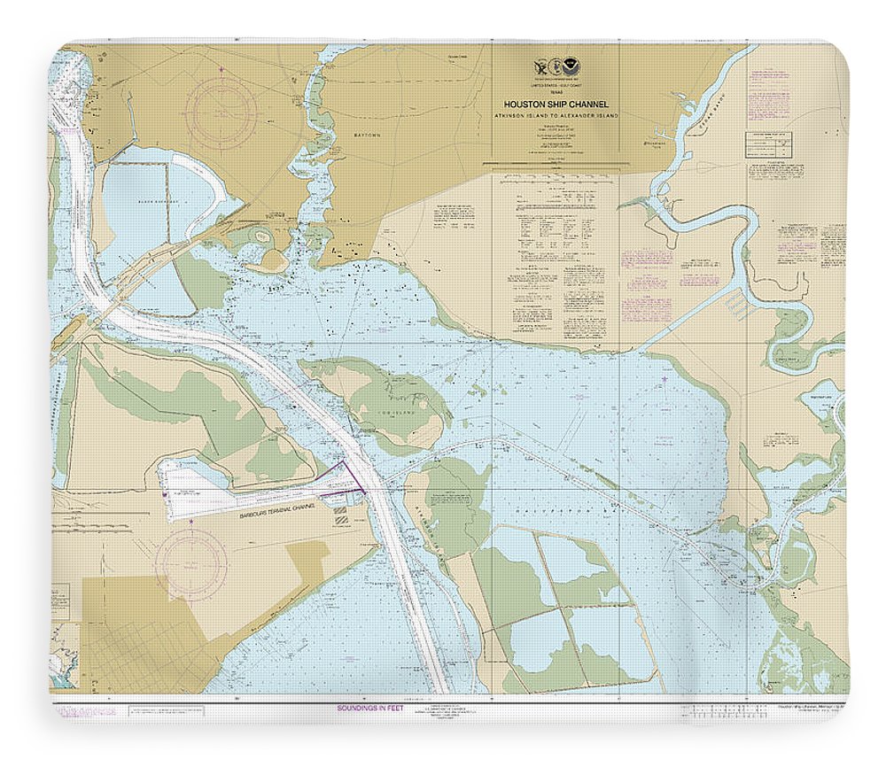 Nautical Chart 11328 Houston Ship Channel Atkinson Island Alexander ...