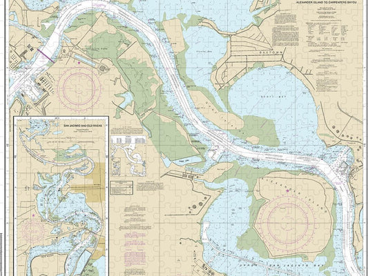 Nautical Chart 11329 Houston Ship Channel Alexander Island Carpenters Bayou, San Jacinto Old Rivers Puzzle