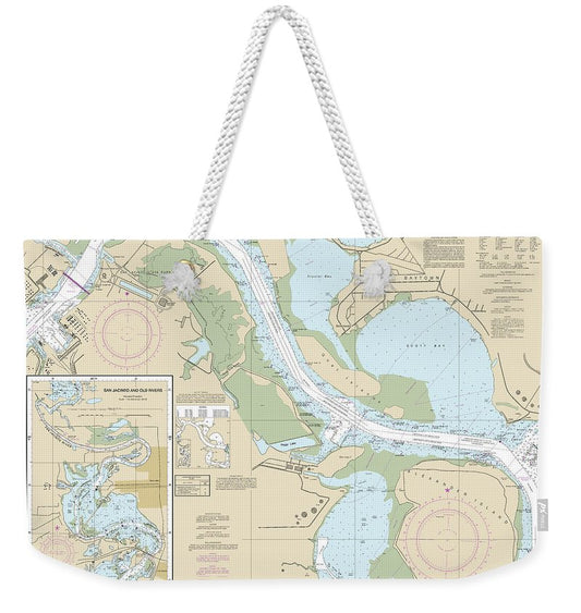Nautical Chart-11329 Houston Ship Channel Alexander Island-carpenters Bayou, San Jacinto-old Rivers - Weekender Tote Bag