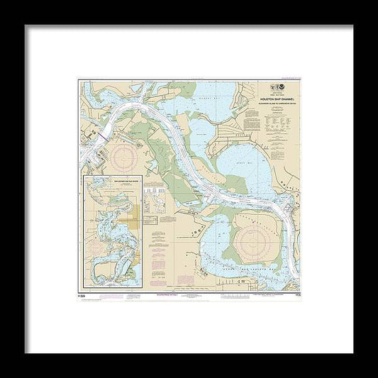 Nautical Chart-11329 Houston Ship Channel Alexander Island-carpenters Bayou, San Jacinto-old Rivers - Framed Print