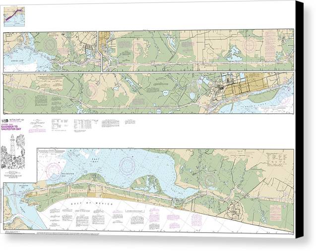 Nautical Chart-11331 Intracoastal Waterway Ellender-galveston Bay - Canvas Print