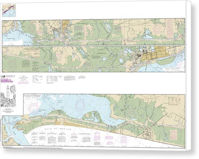 Nautical Chart-11331 Intracoastal Waterway Ellender-galveston Bay - Canvas Print
