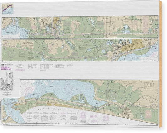Nautical Chart-11331 Intracoastal Waterway Ellender-Galveston Bay Wood Print
