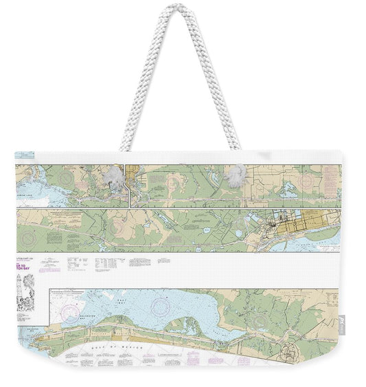 Nautical Chart-11331 Intracoastal Waterway Ellender-galveston Bay - Weekender Tote Bag