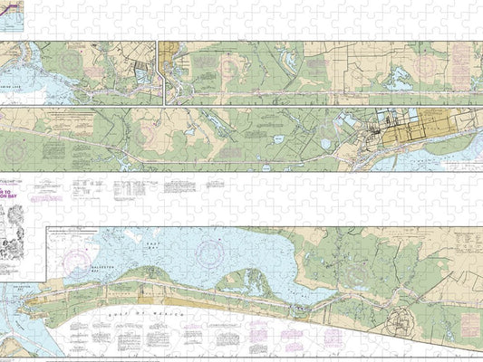 Nautical Chart 11331 Intracoastal Waterway Ellender Galveston Bay Puzzle