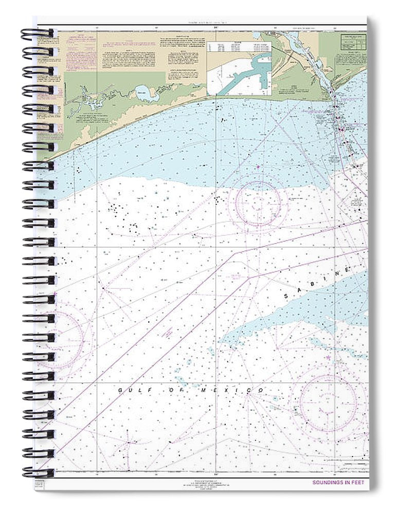 Nautical Chart 11332 Sabine Bank Spiral Notebook