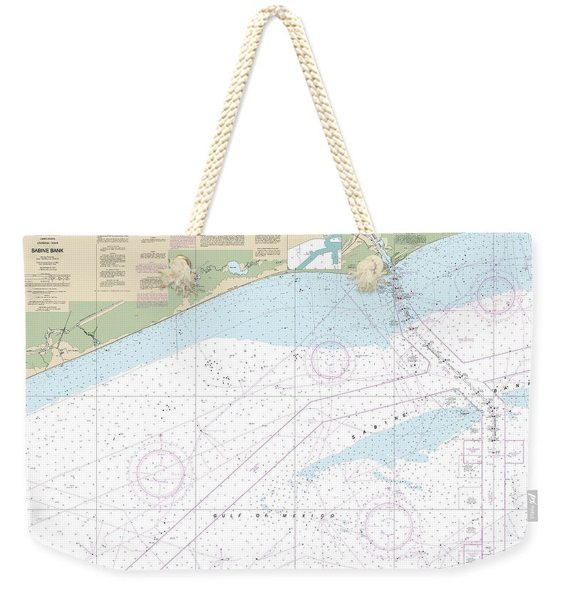 Nautical Chart-11332 Sabine Bank - Weekender Tote Bag